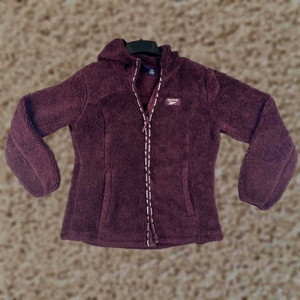 Reebok Reebok Jacket Womens Medium Red Fleece Mock Neck Full Zip Polyester Athleisure Size M / US 6-8 / IT 42-44 - 1 Thumbnail