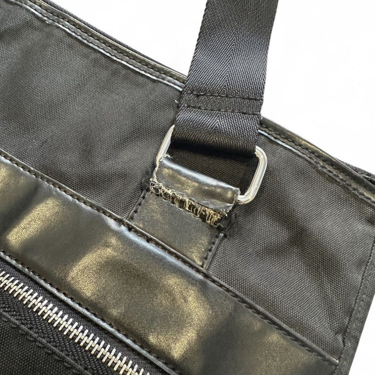 Calvin Klein Calvin Klein Black Expandable Nylon + Faux Leather Work Bag Size ONE SIZE - 4 Thumbnail