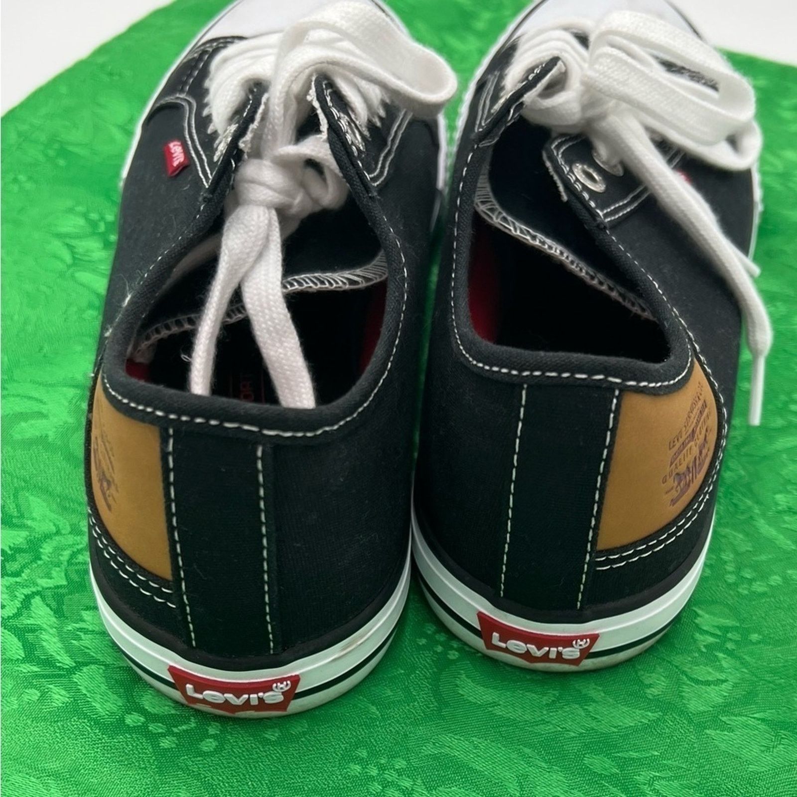 Levi's Levi’s Red Label Black Canvas Logo Lace Up Sneaker Shoes Size US 8 / IT 38 - 5 Thumbnail