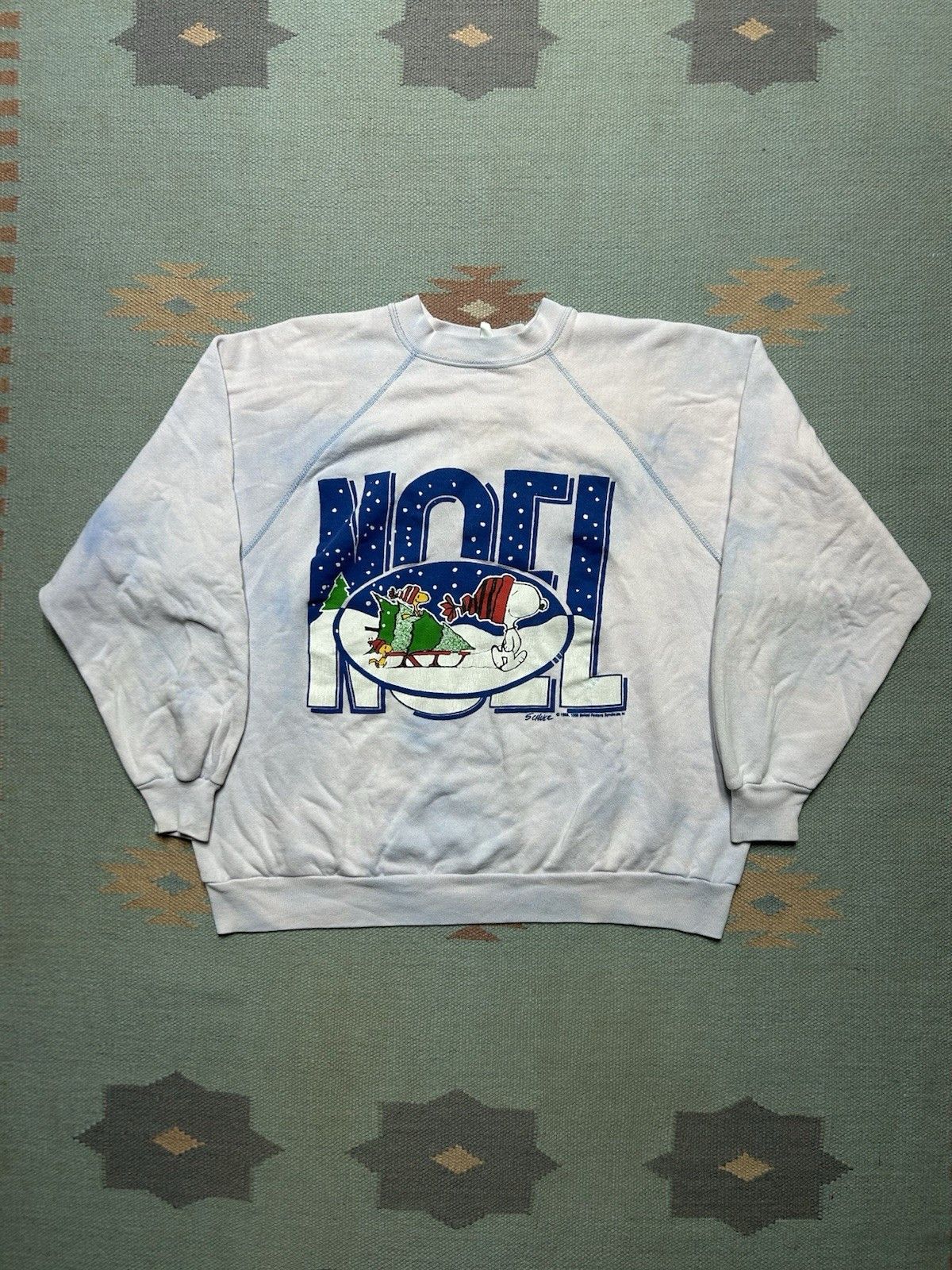 Vintage Vtg 80s sweatshirt snoopy Christmas Noel peanuts cartoon XL Size US XL / EU 56 / 4 - 1 Thumbnail