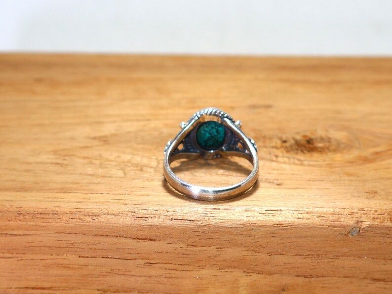 Handmade Turquoise Ring: Handmade 925 Silver, December Birthstone Size ONE SIZE - 7 Thumbnail