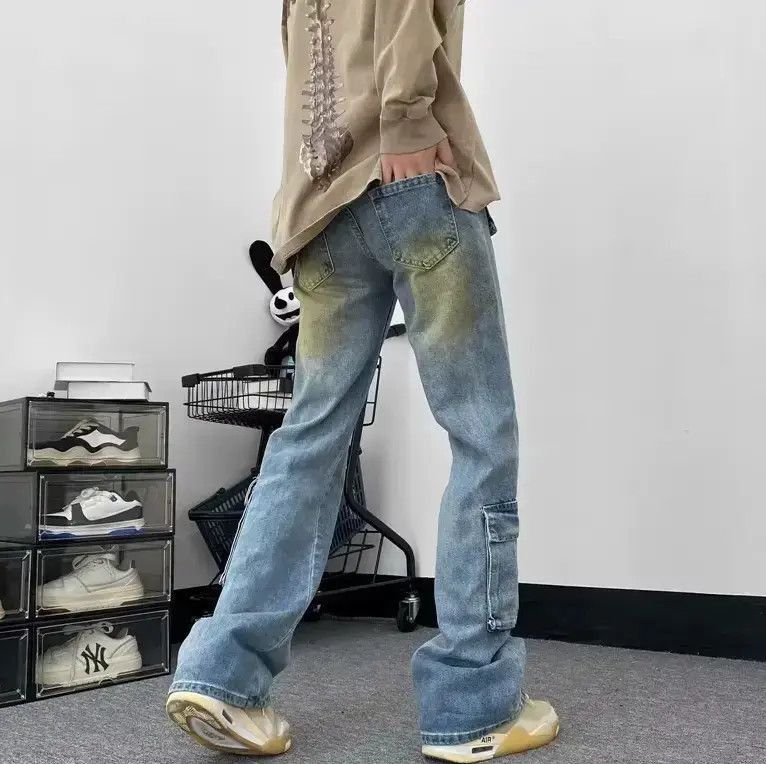 Japanese Brand denim trousers with wide legs Size US 32 / EU 48 - 2 Thumbnail