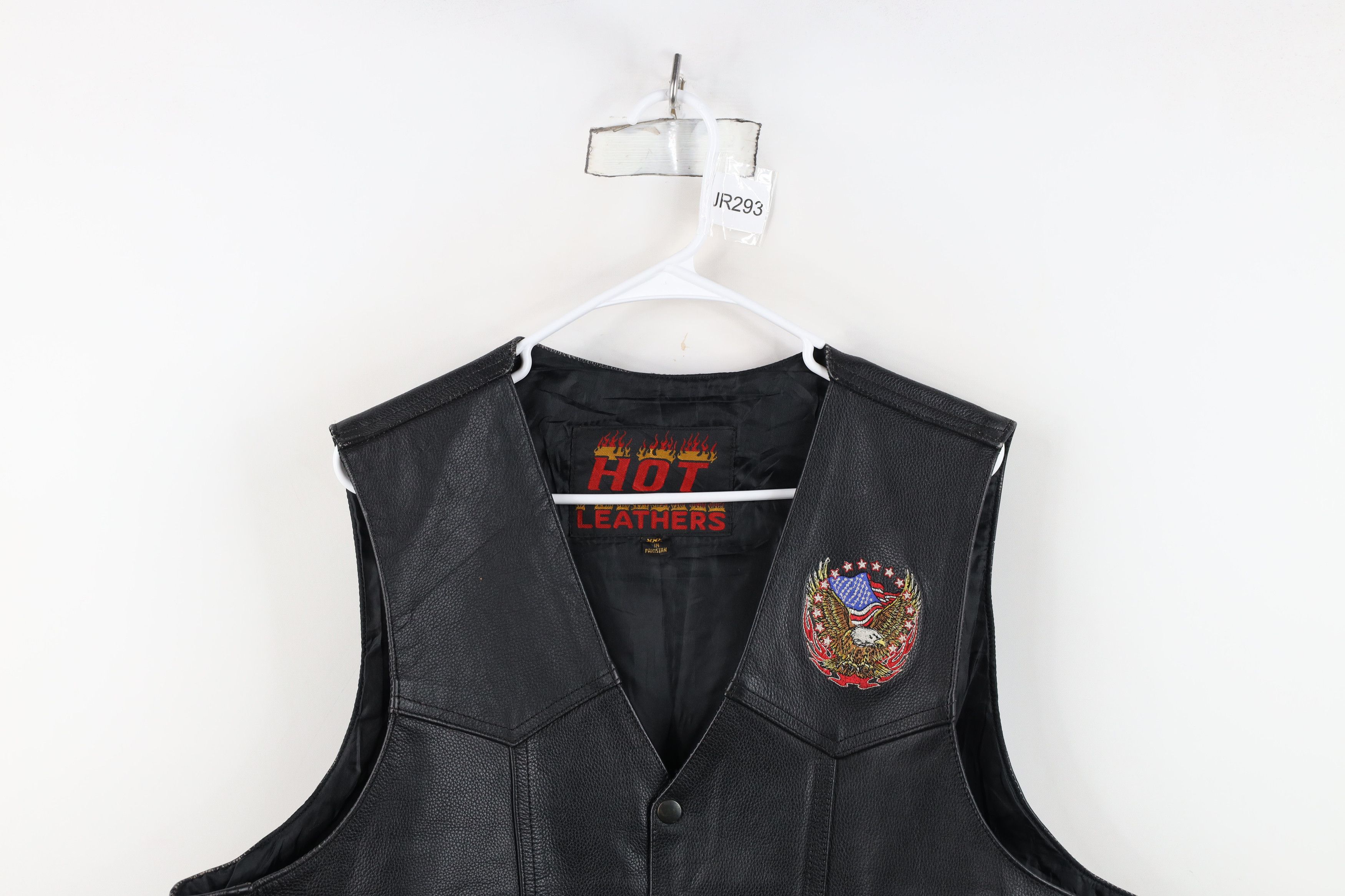 Vintage Vintage 90s Streetwear Flag Eagle Tribal Leather Moto Vest Size US XXL / EU 58 / 5 - 2 Thumbnail
