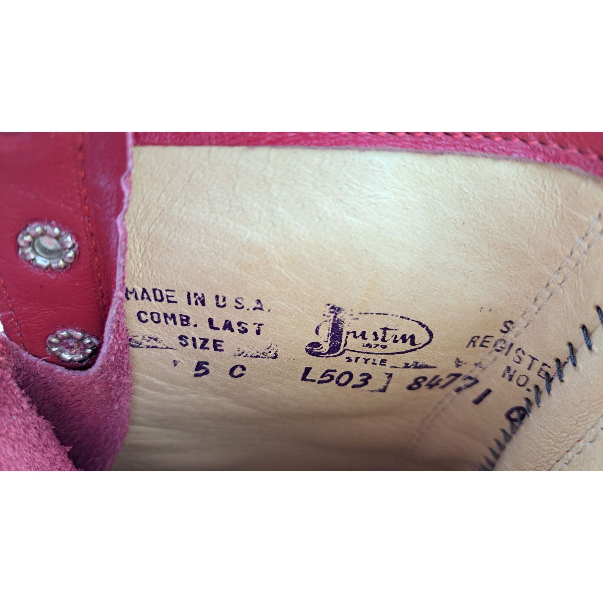 Justin Justin Women Red Leather Lace Up Roper Boots Size 5C Kiltie Size US 5 / IT 35 - 8 Thumbnail