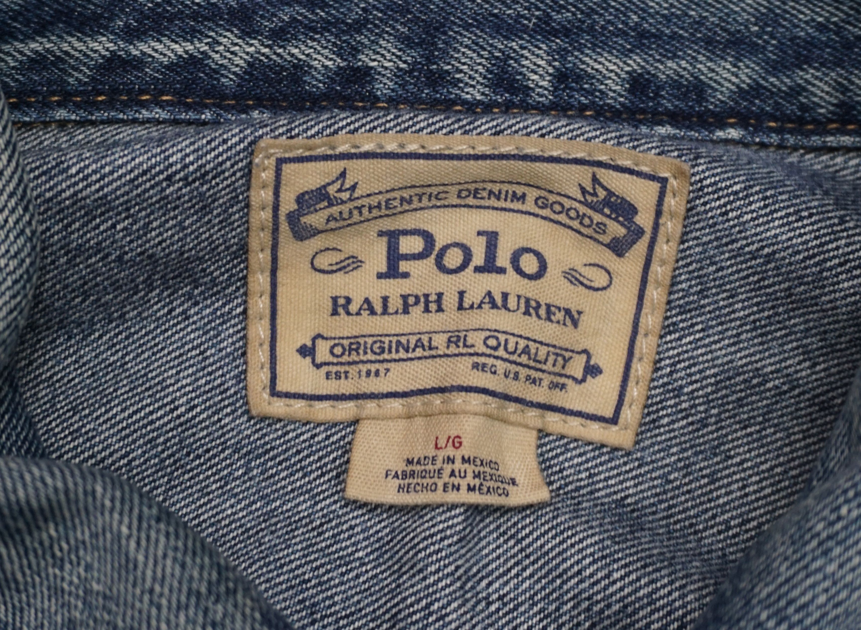 Polo Ralph Lauren × Vintage Polo Ralph Lauren Sportsman Trucker Patch Denim Jacket Size US L / EU 52-54 / 3 - 3 Thumbnail