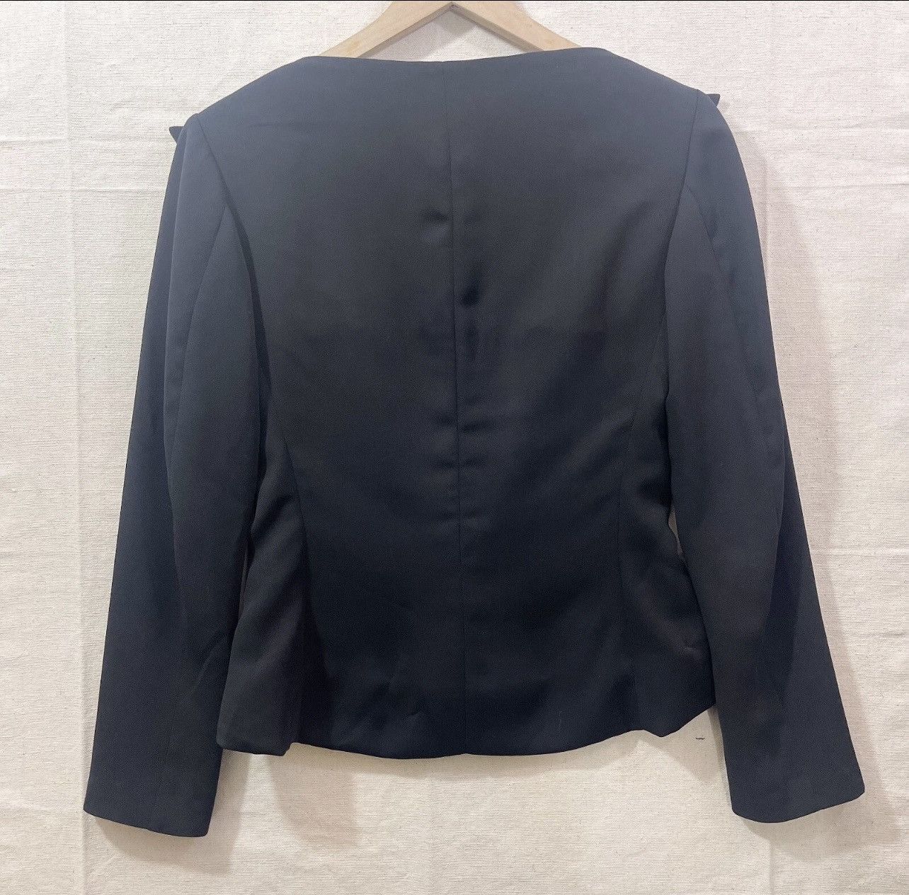 Yohji Yamamoto 90s Wide Spread Neckline Black Blazer Jacket Size XS / US 0-2 / IT 36-38 - 5 Thumbnail