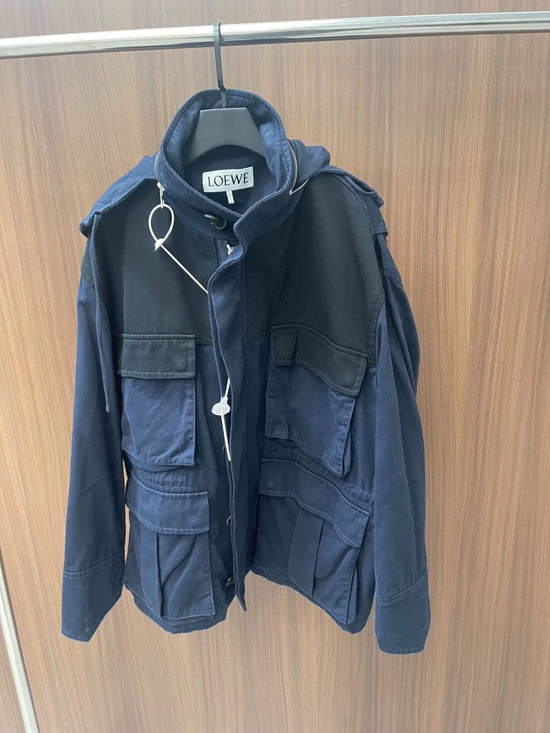 Loewe loewe Dark blue frock hooded jacket 2503-Nextarrow Size US L / EU 52-54 / 3 - 1 Thumbnail