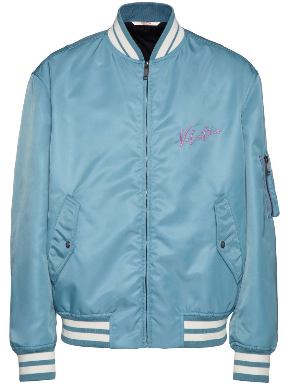 Valentino VLOGO SIGNATURE NYLON BOMBER JACKET Size US S / EU 44-46 / 1 - 1 Thumbnail