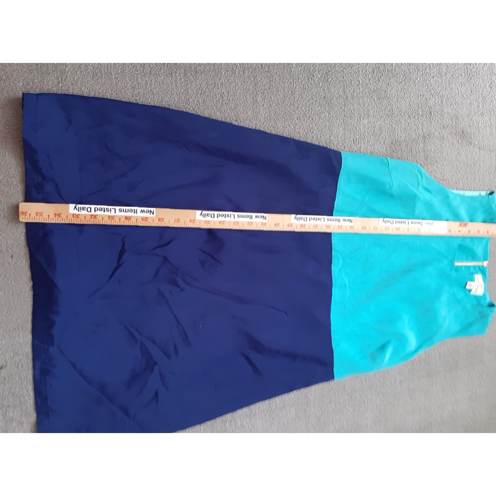 Vintage Julie Brown Dress Womens Size 8 Boho Blue Sleeveless Zip Back Knee Length Dress Size M / US 6-8 / IT 42-44 - 2 Thumbnail