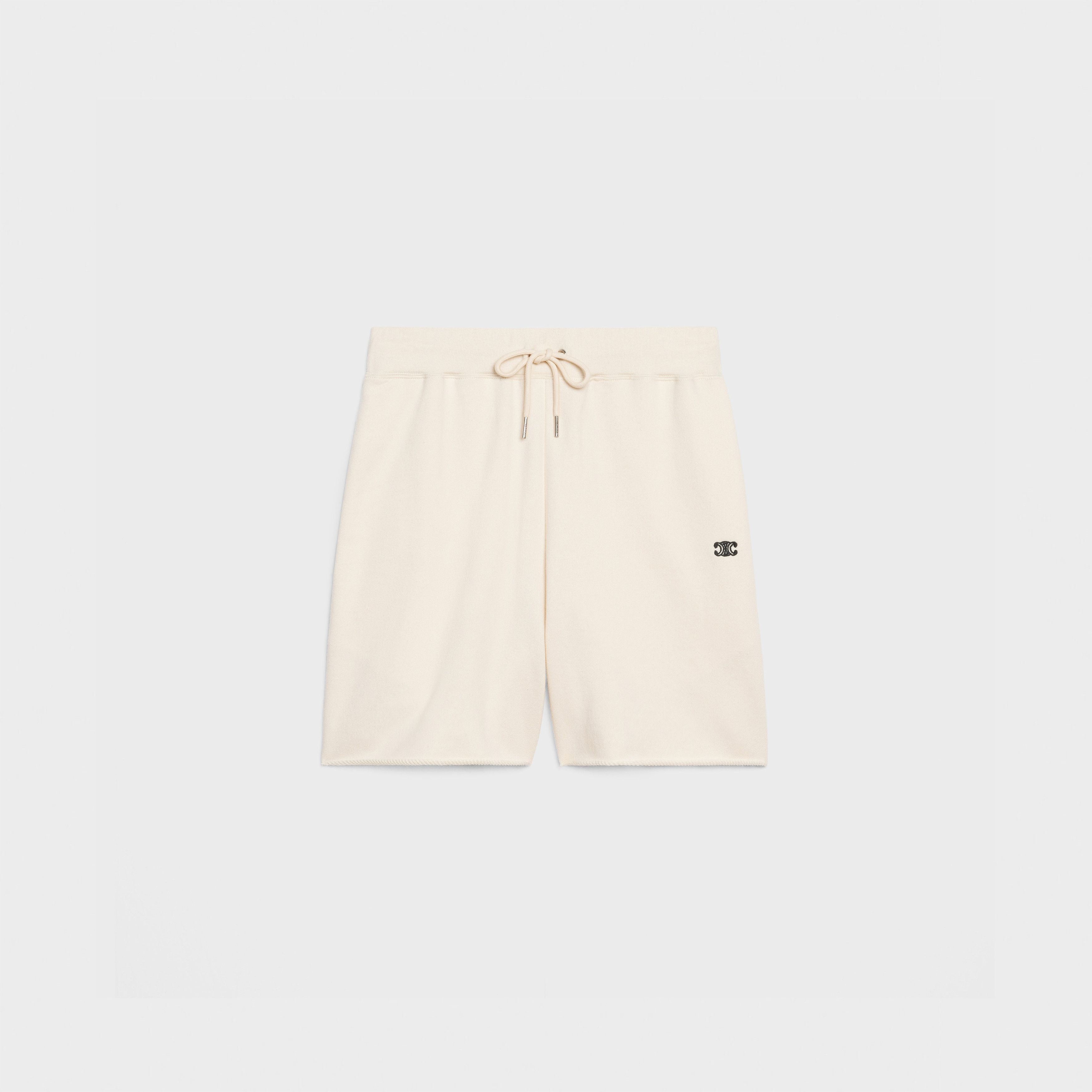 Celine o1w1db11124 Cotton Cashmere Triomphe Short in White Size 34" / US 12 / IT 48 - 1 Thumbnail
