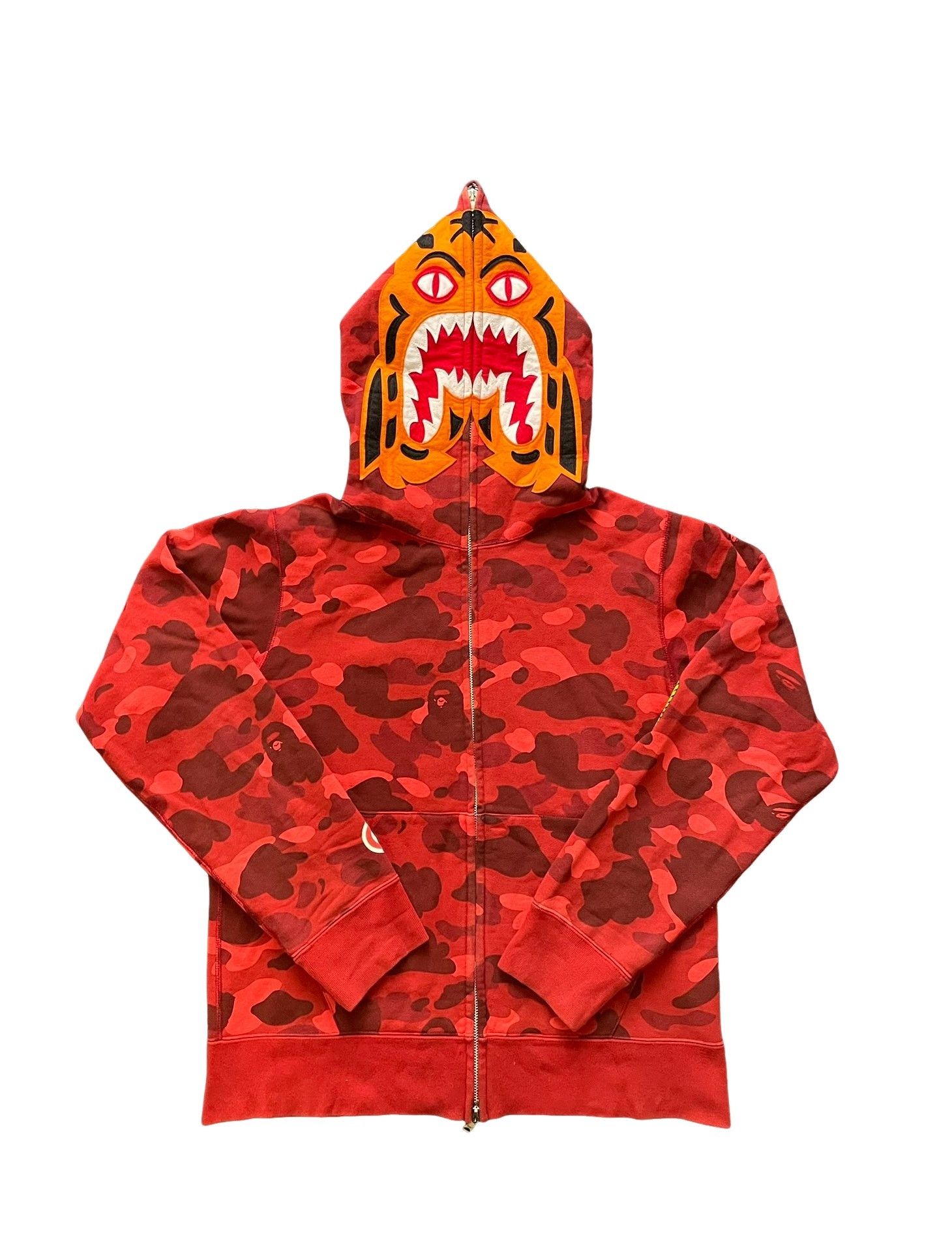 Bape A Bathing Ape Red Camo Tiger Full-Zip Hoodie Size M Size US M / EU 48-50 / 2 - 1 Thumbnail