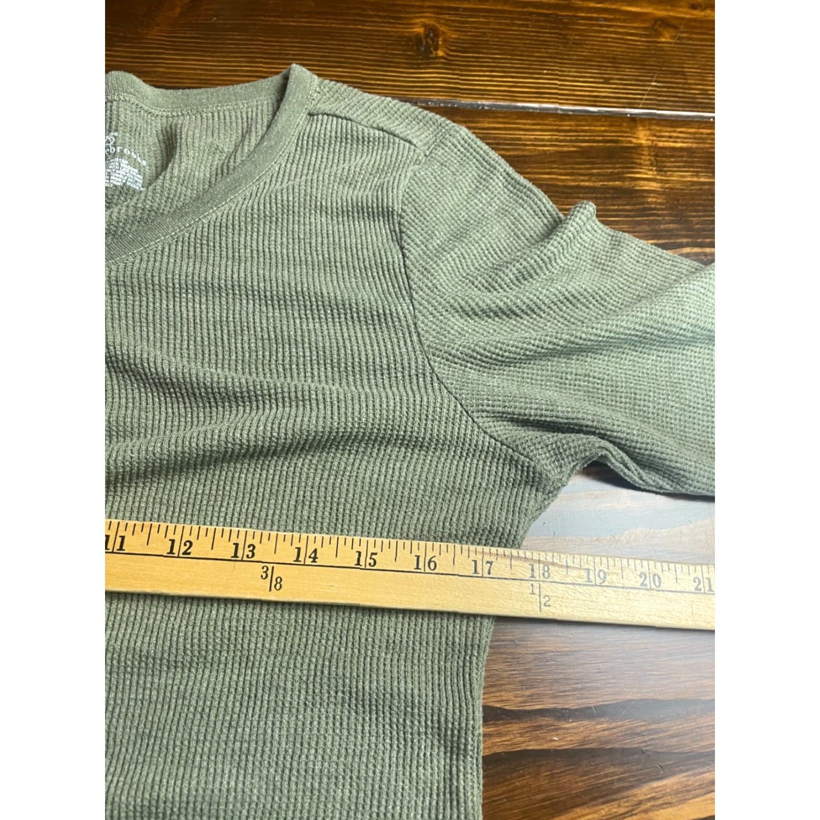 Vintage Bobbie Brooks Sweater Women's XL Green Long Sleeve Ribbed ¼ Button V Neck Pullover Knit Fashion Modern Womens Size XL / US 12-14 / IT 48-50 - 6 Thumbnail