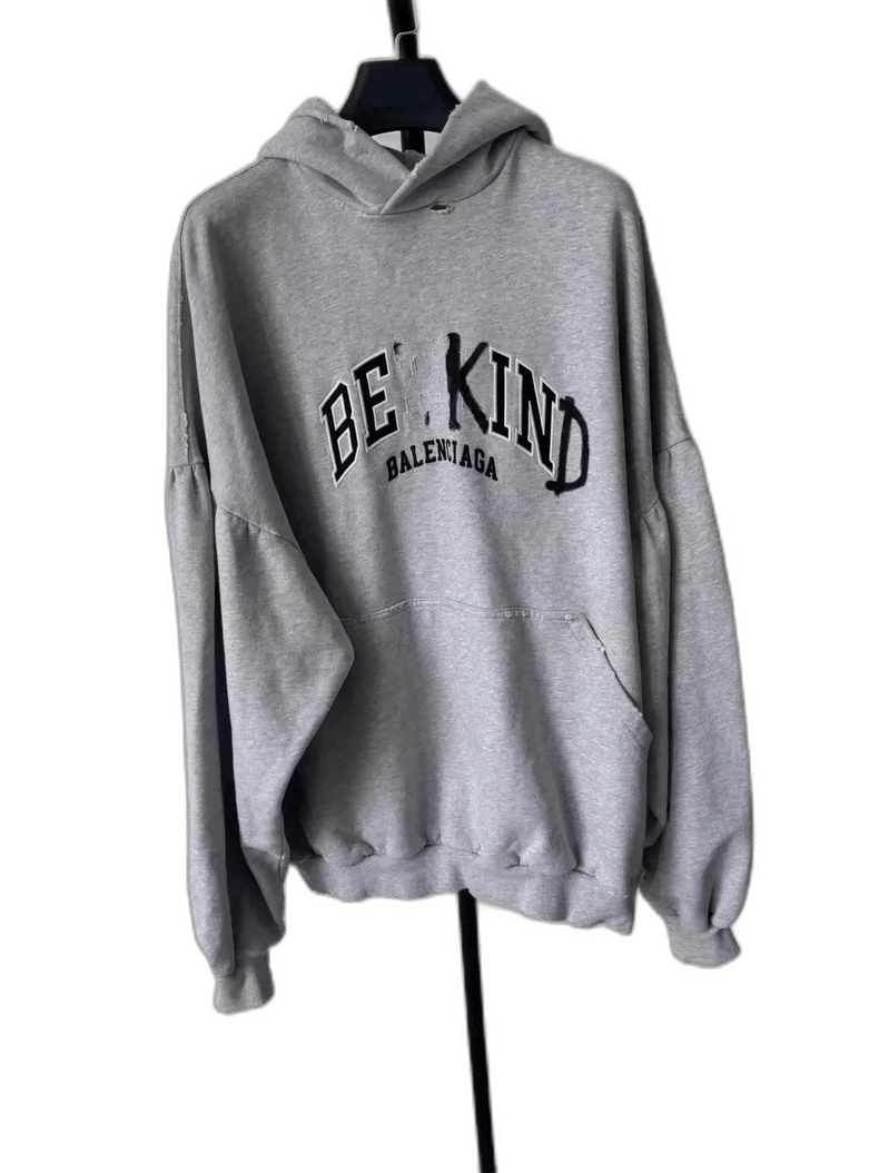 Balenciaga Balenciaga Be Kind Gray Hoodie Size US S / EU 44-46 / 1 - 1 Thumbnail