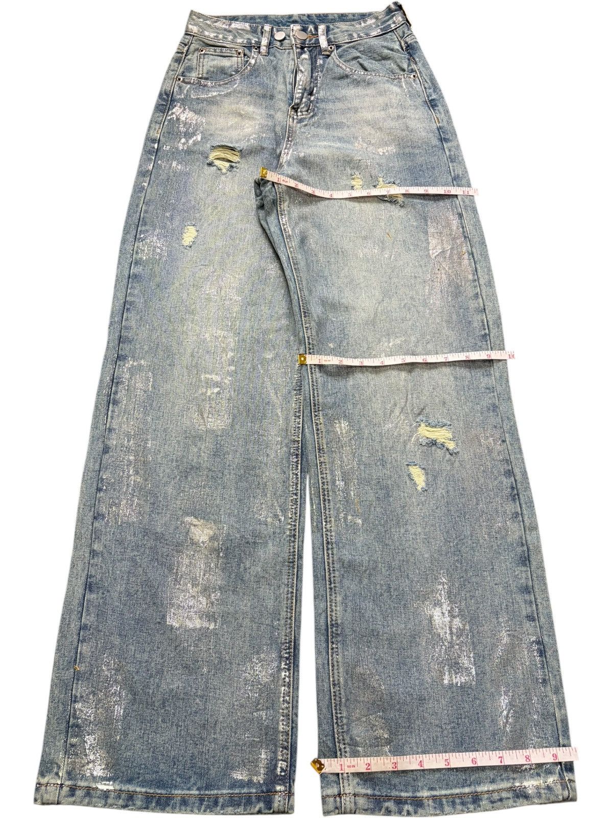 Acne Studios Vintage Japanese Brand Waxed Distressed Baggy Jeans Size 25" / US 0 / IT 36 - 8 Thumbnail