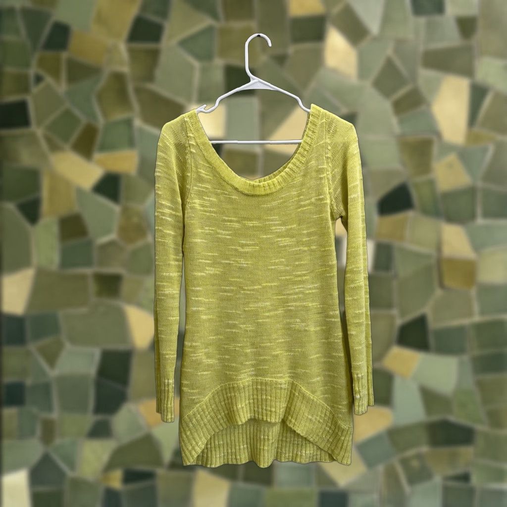 Vintage Lola By AFG Womens Sweater Size S Green Long Sleeve Open Knit Boat Neck Size S / US 4 / IT 40 - 1 Thumbnail