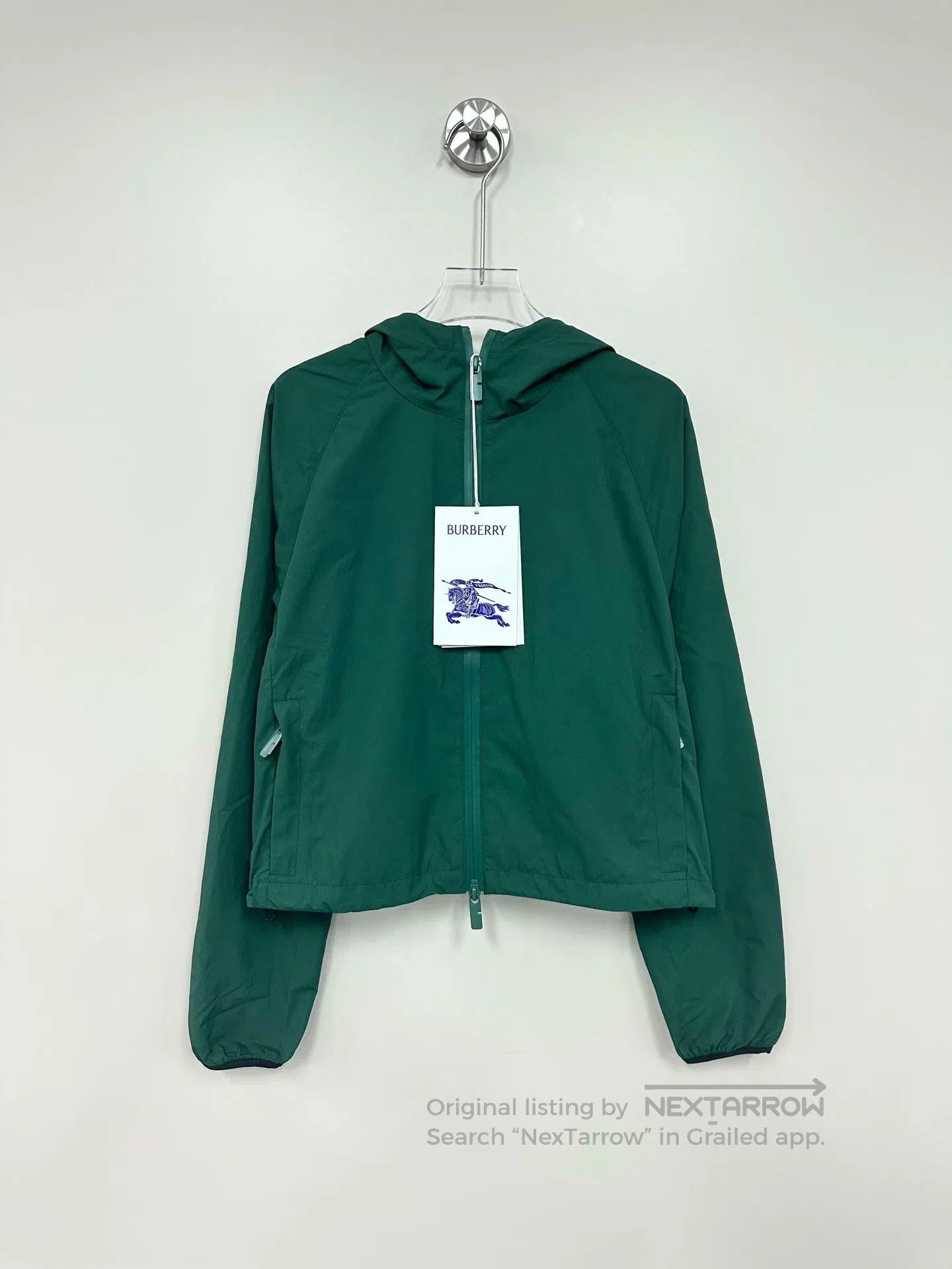 Burberry Burberry Green Back Embroidered Horse Logo Zipper Jacket| Size XS / US 0-2 / IT 36-38 - 1 Thumbnail