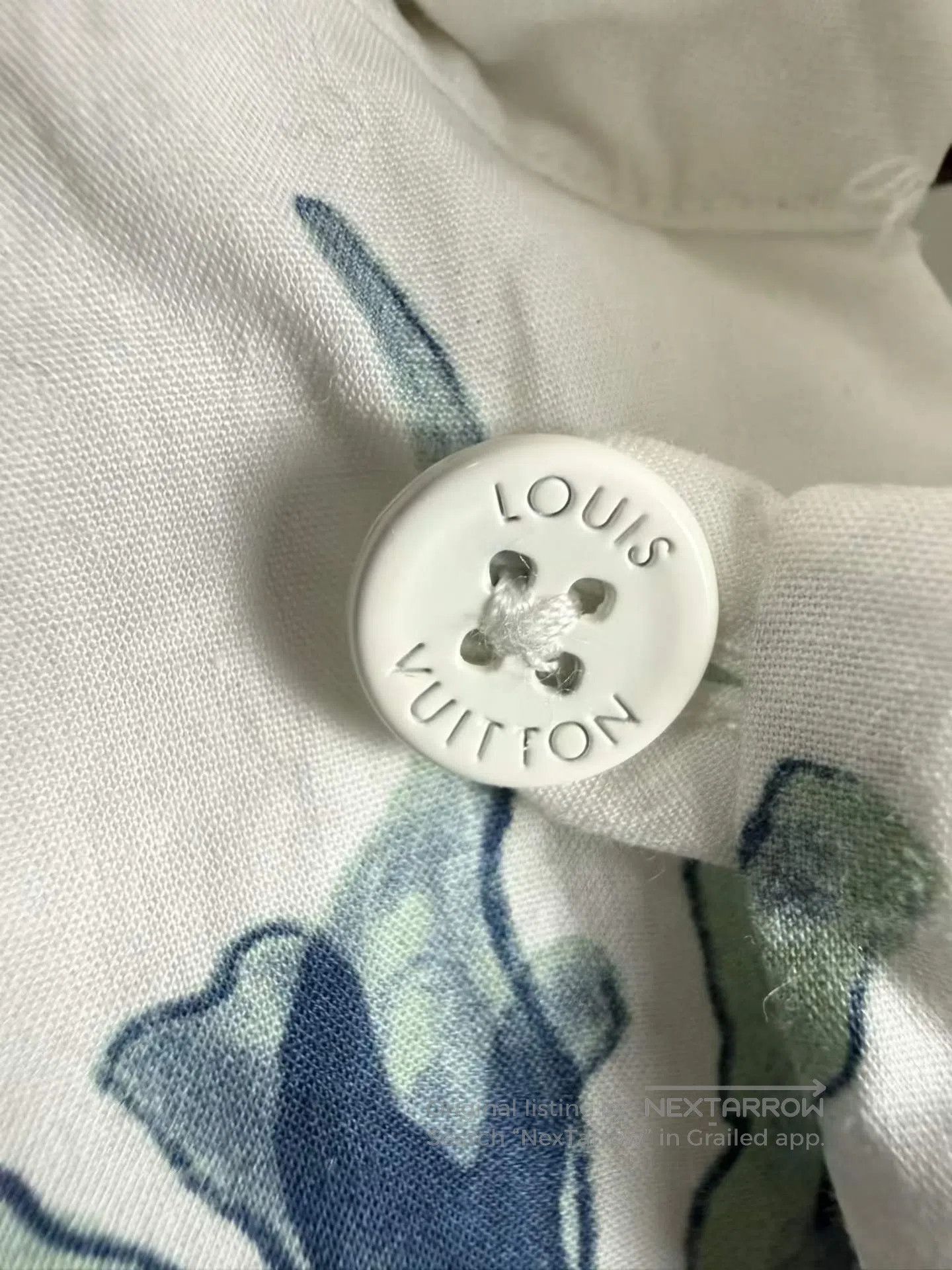 Louis Vuitton Louis Vuitton White and Blue Seaweed Patterned Short-sleev Size US L / EU 52-54 / 3 - 5 Thumbnail