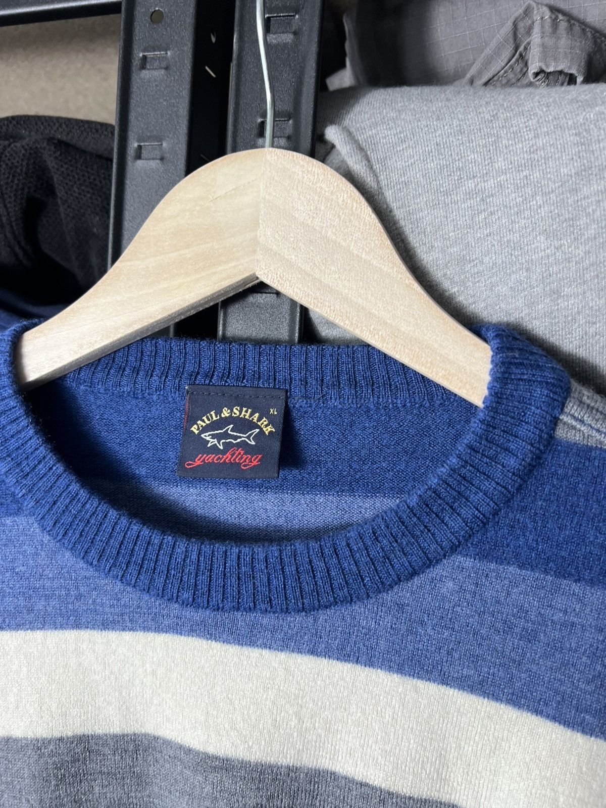 Paul & Shark Paul & Shark Yachting Wool Striped Sweater Blue Grey Size XL Size US XL / EU 56 / 4 - 5 Thumbnail