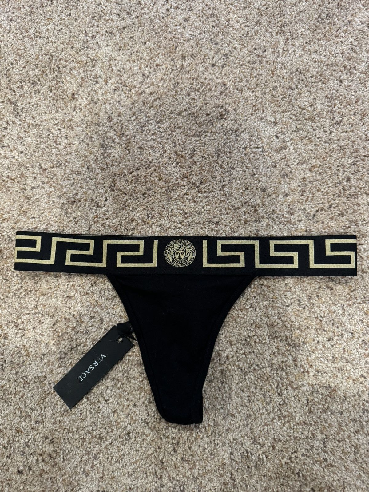 Versace GRECA BORDER THONG BLACK SIZE 3 Size 26" / US 2 / IT 38 - 2 Thumbnail