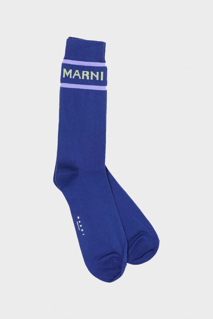 Marni o1w1db10125 Size:OS/ Techno Logo Socks in Blue Size ONE SIZE - 1 Preview