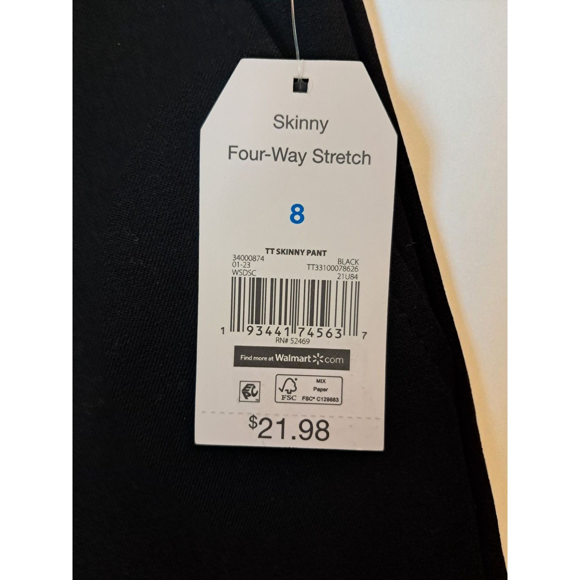 Other Time and True Women's Black Skinny Four-Way Stretch Pants Si Size 30" / US 8 / IT 44 - 4 Thumbnail