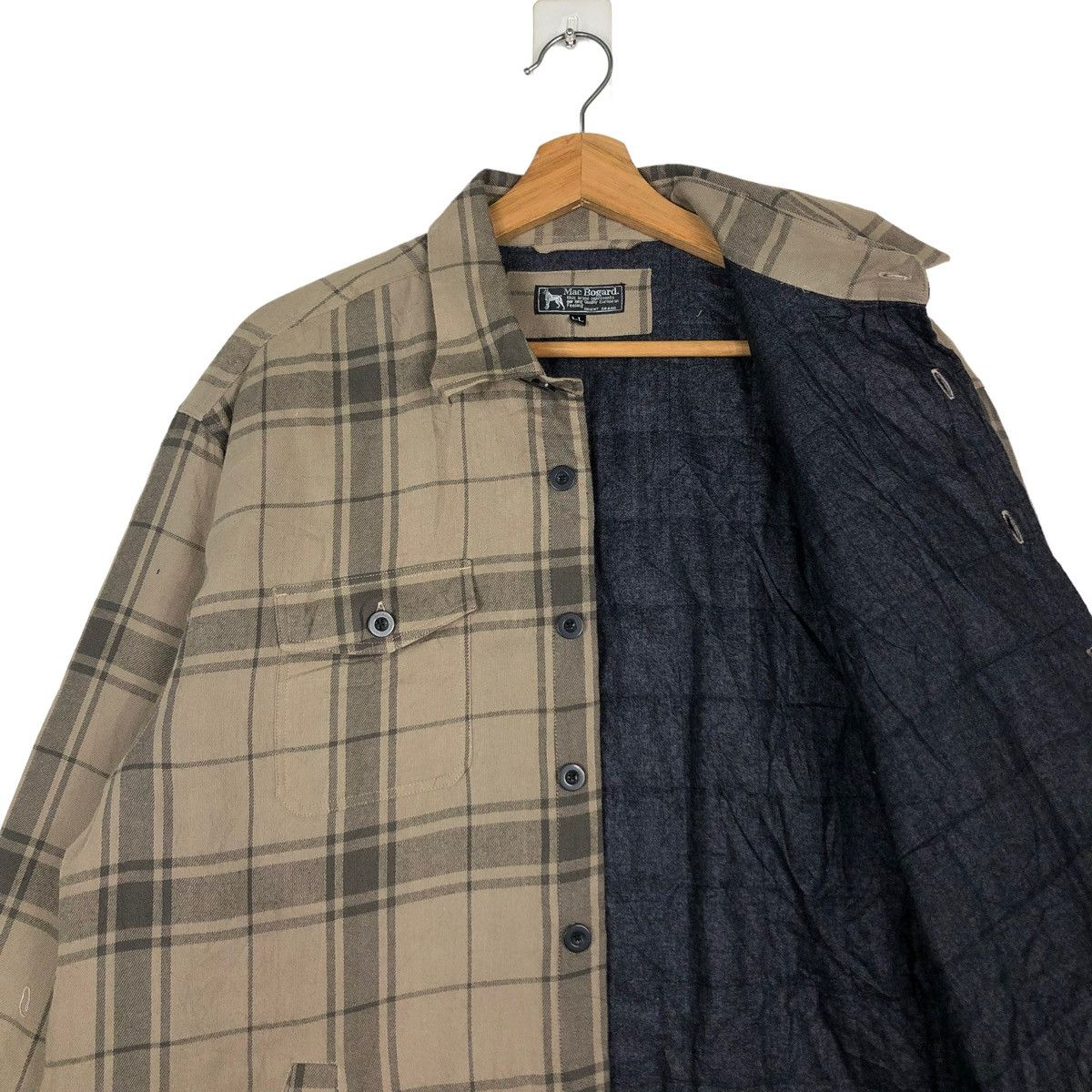Flannel 🔥VINTAGE FLANNEL SHIRT JACKET WORK MAC BOGARD TARTAN DESIGN Size US L / EU 52-54 / 3 - 12 Thumbnail