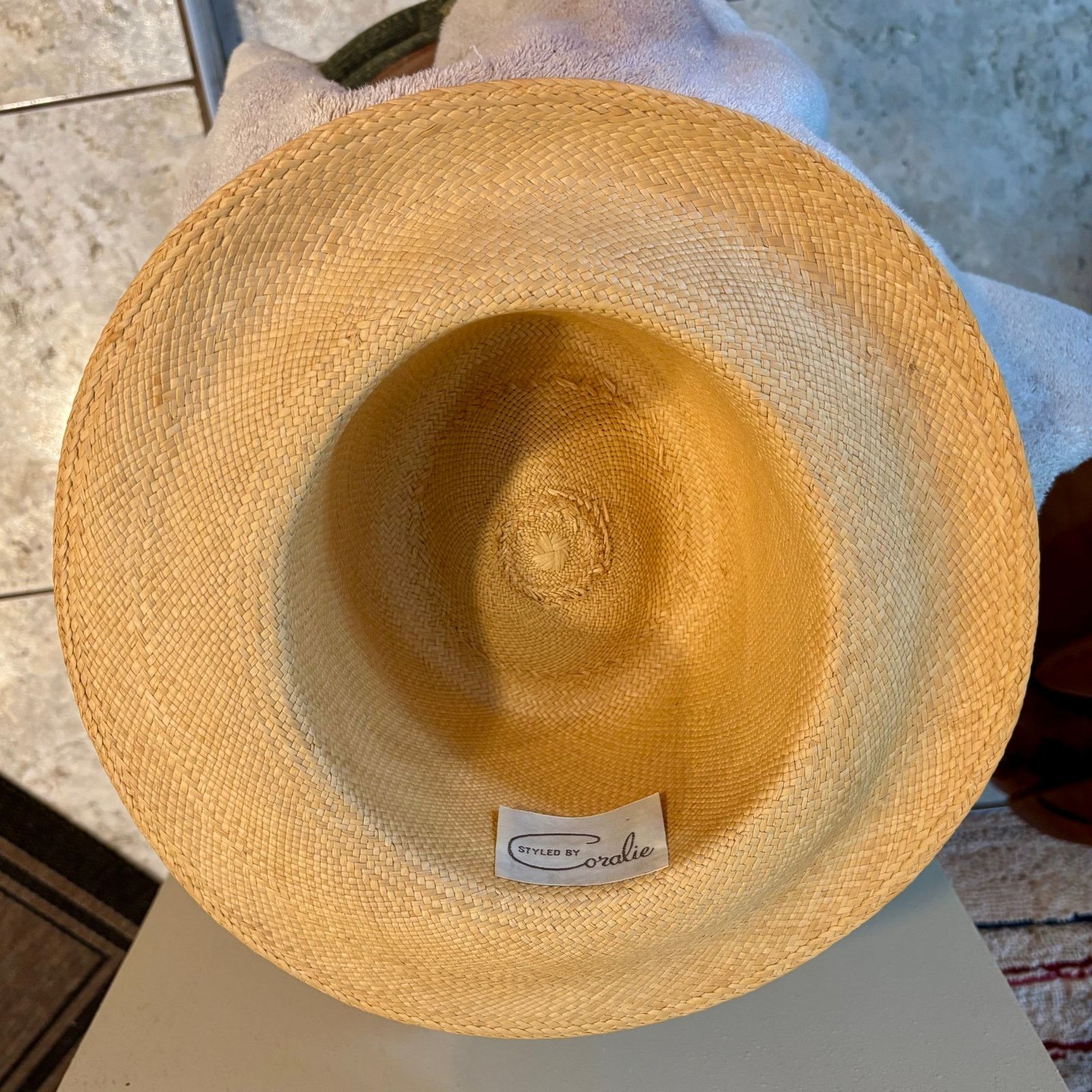 Vintage Vintage Styled By Coralie Straw Hat Feather Gambler Fedora Size ONE SIZE - 5 Thumbnail