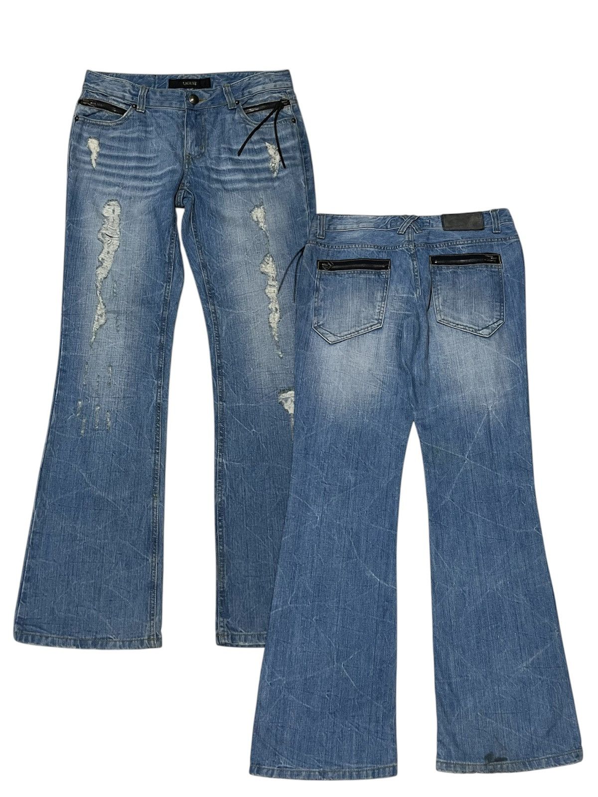 Japanese Brand Lagust Flare Distressed Denim Size US 31 - 1 Thumbnail