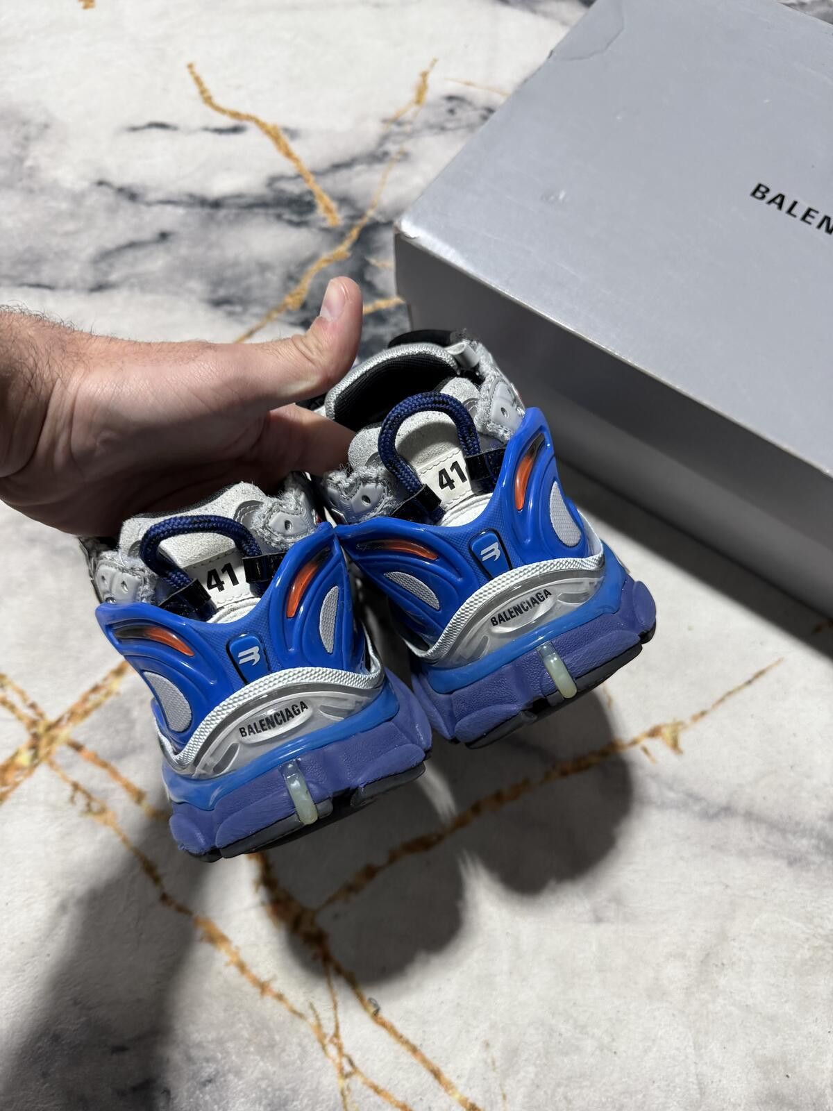 Balenciaga Balenciaga Runner White Red Blue - Sz8US Size US 8 / EU 41 - 5 Thumbnail