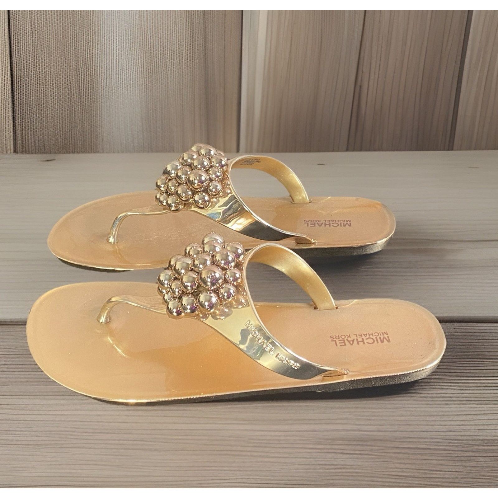 Michael Kors Michael Michael Kors Jet Sz 7 Rose Gold Grape Cluster Sandal Size US 7 / IT 37 - 3 Thumbnail