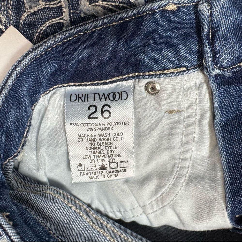 Other NWT New $148 Driftwood Embroidered Denim Mini Skirt Size 26 Size 26" / US 2 / IT 38 - 7 Thumbnail