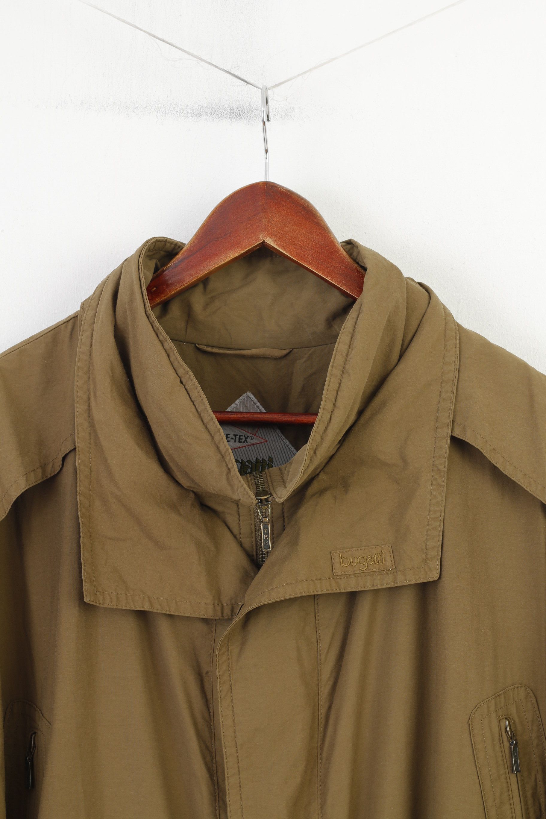 Bugatti Bugatti Men 52 XL Coat Khaki Cotton Full Zipper Vintage 0866 Size US XL / EU 56 / 4 - 3 Thumbnail