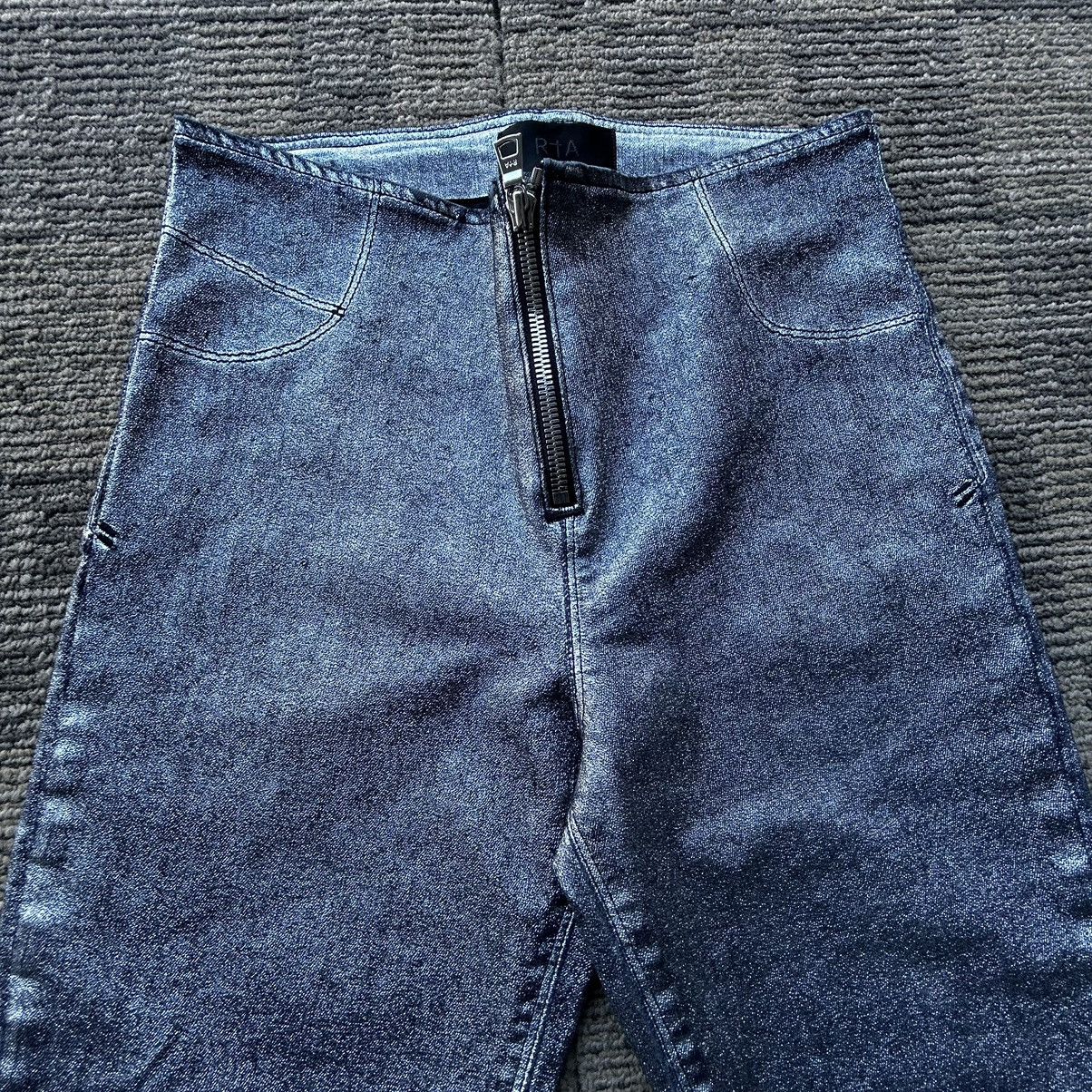 Rta RtA Silver Metallic Madison Coated Zip Detailing Pants Size 24" / US 00 / IT 34 - 2 Thumbnail