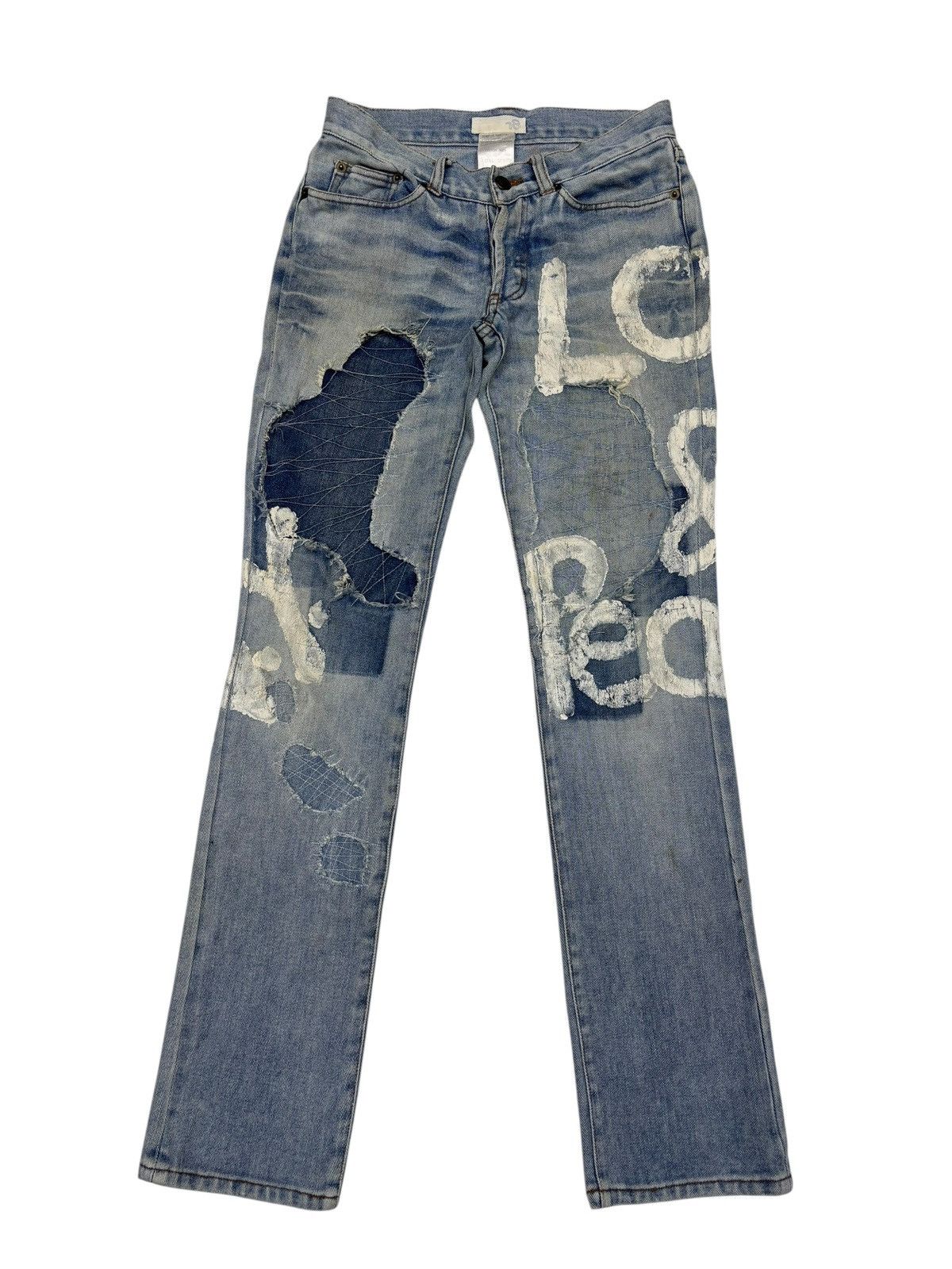 Kapital Love Peace Sashiko Boro Distressed Jeans Size 27" / US 4 / IT 40 - 7 Thumbnail