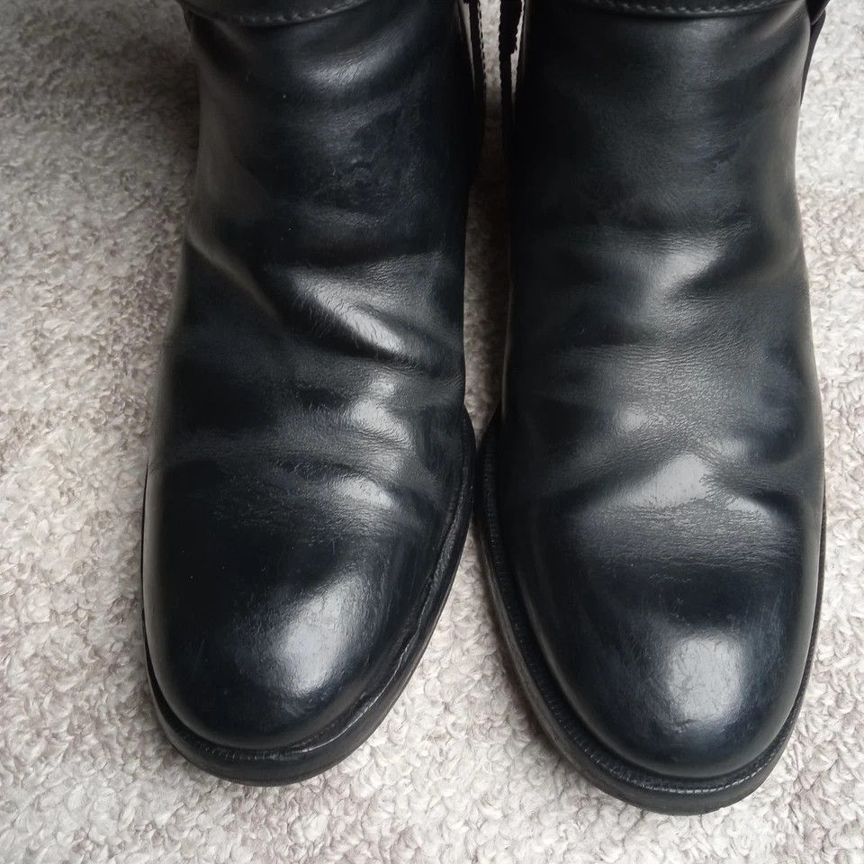 Gucci Black Leather Riding Boots with G Strap Size US 7 / IT 37 - 14 Thumbnail