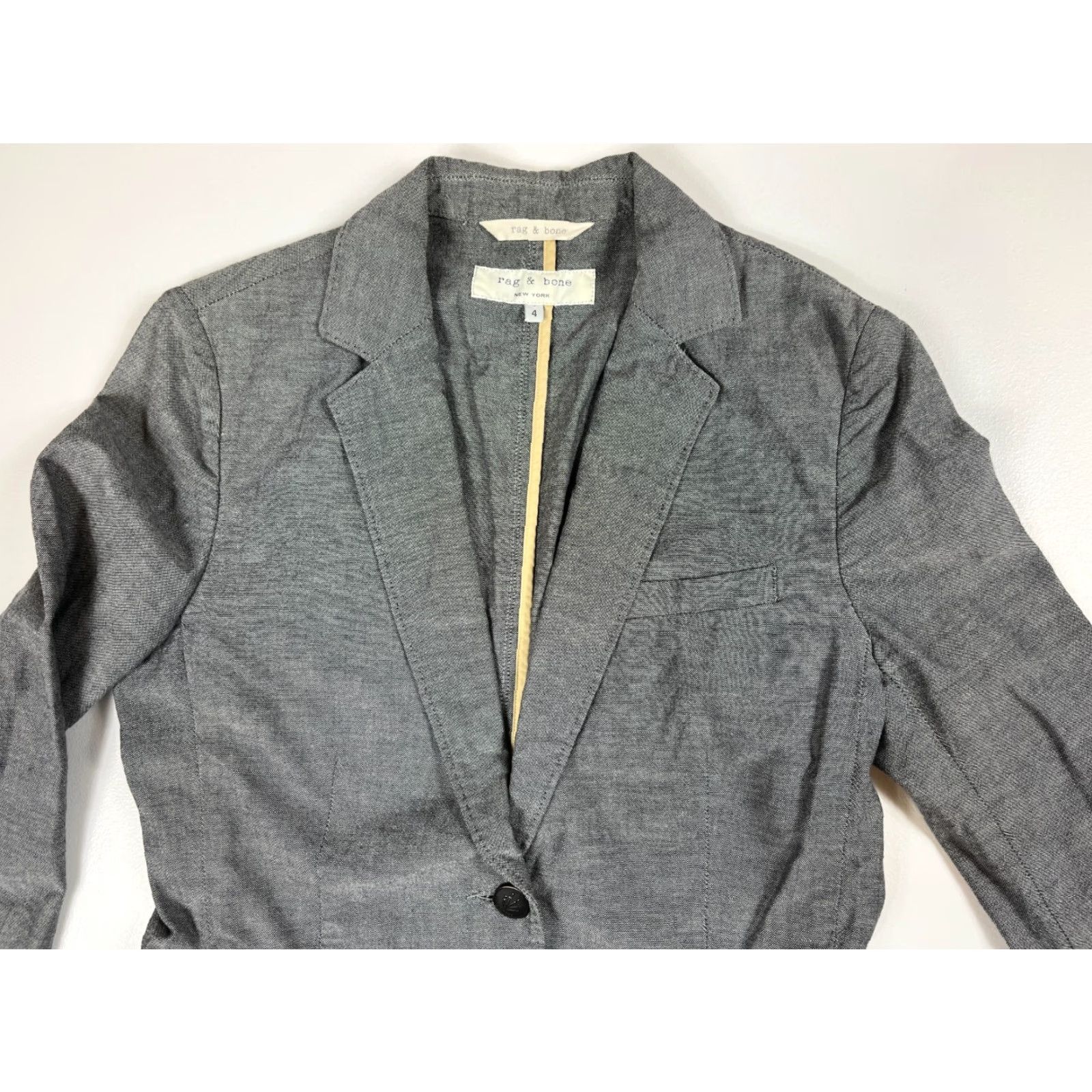 Rag & Bone VINTAGE Rag & Bone Blazer Jacket Womens Made in USA Gray Size 4 City Classic Designer 90s 00s Pockets Lightweight Button Closure Mid-Length Size S / US 4 / IT 40 - 5 Thumbnail