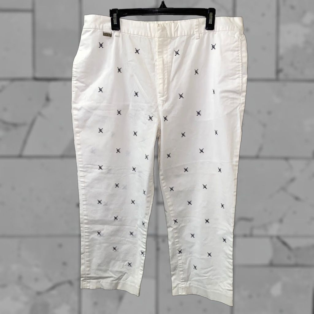 Ralph Lauren Lauren Ralph Lauren Pants Womens White Casual Flat Front 24in Inseam 37x24 Quiet Regular Size 37 X 24 Size 25" / US 0 / IT 36 - 1 Thumbnail