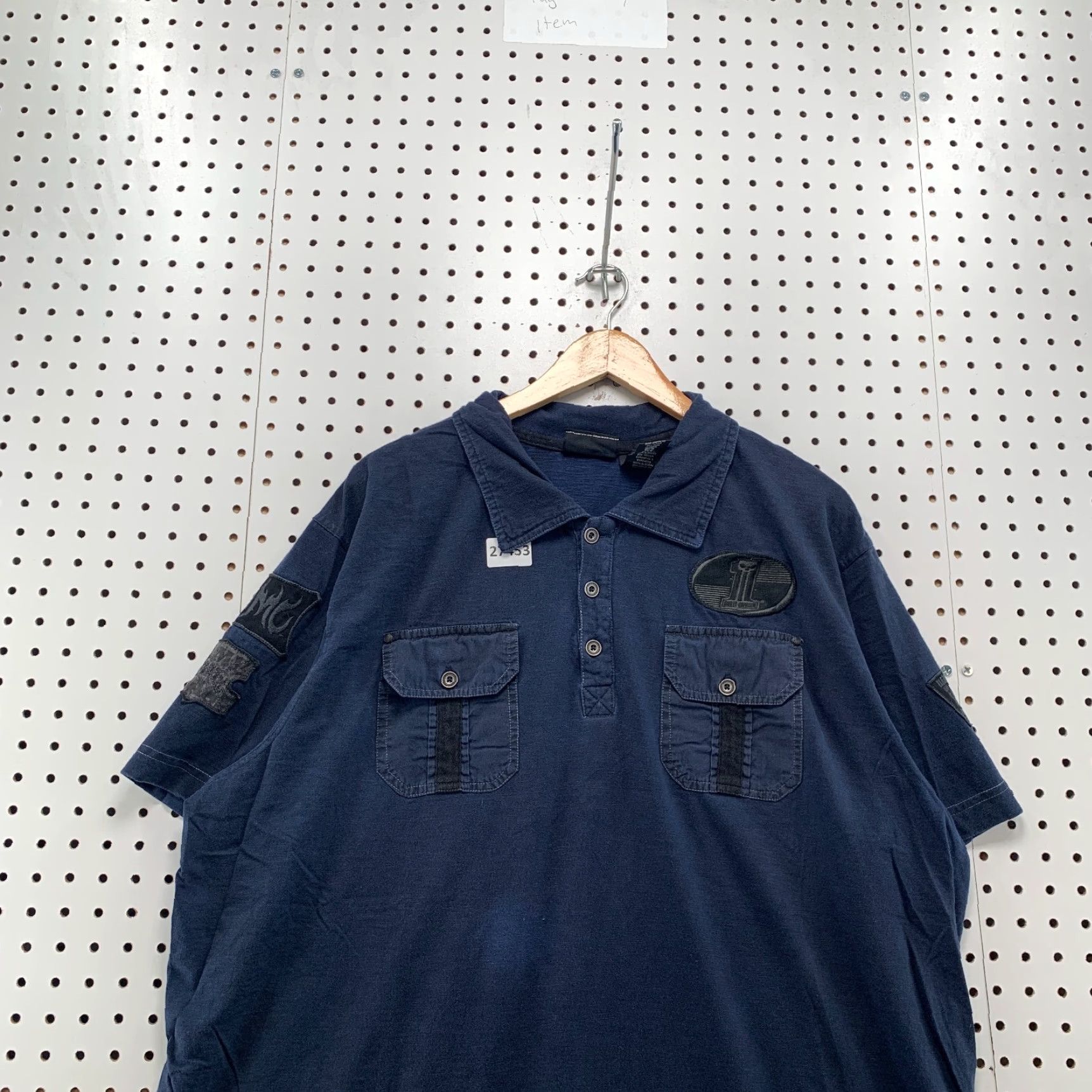 Harley Davidson VINTAGE Harley-Davidson Polo Shirt Men Short Sleeve Collared Embroidered Motorcycle Blue 3XL Size US XXL / EU 58 / 5 - 5 Thumbnail
