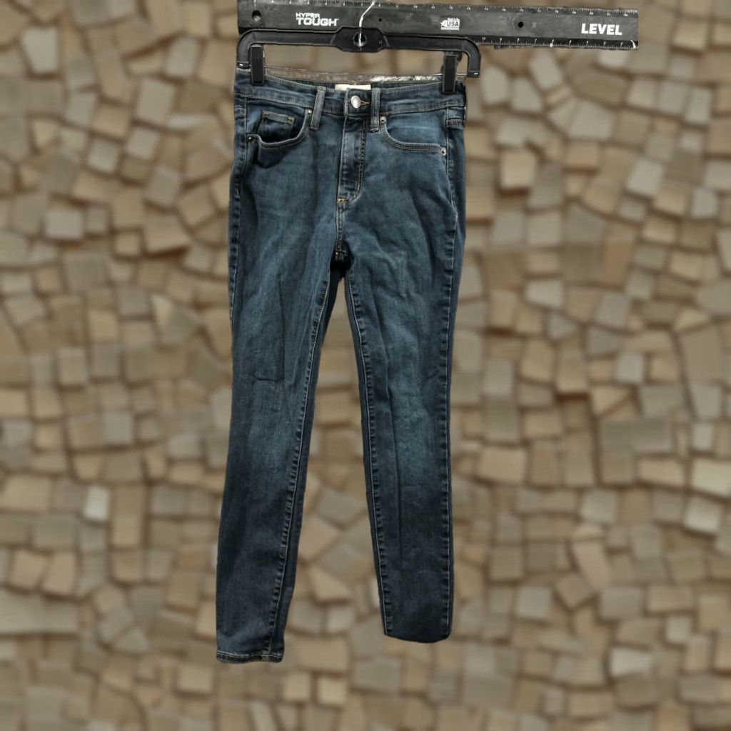 Vintage Universal Thread High Rise Skinny Jeans Size 00 Womens Dark Wash Blue Denim Size 24" / US 00 / IT 34 - 1 Thumbnail