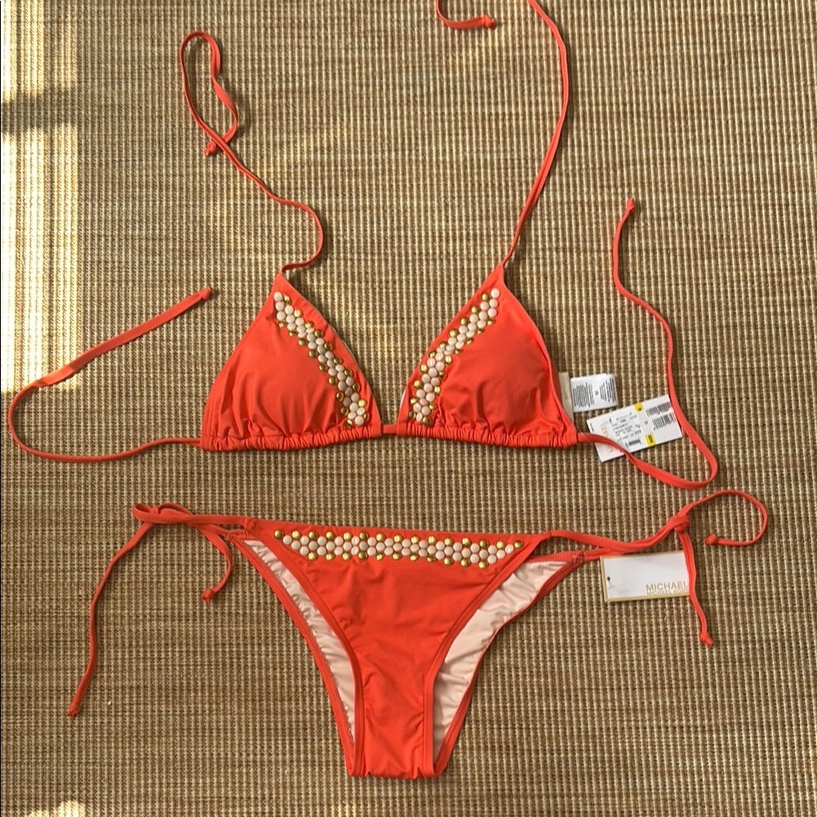 Michael Kors NWT Michael Kors Bikini with White and Gold Accents Size M Size ONE SIZE - 1 Thumbnail