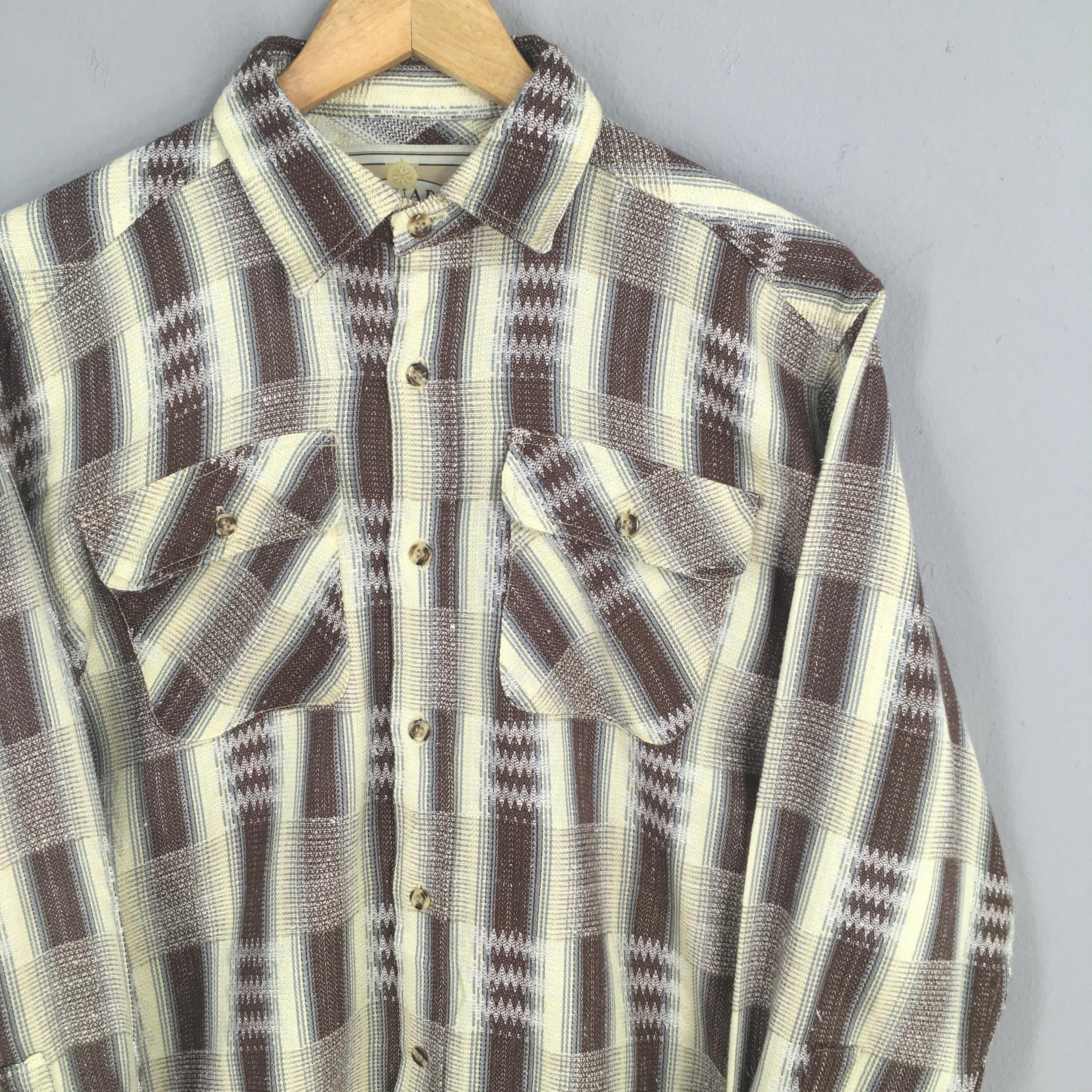 Flannel × Vintage Vintage 90's Tartan Aztec Pattern Flannel Shirt Medium Size US M / EU 48-50 / 2 - 2 Thumbnail