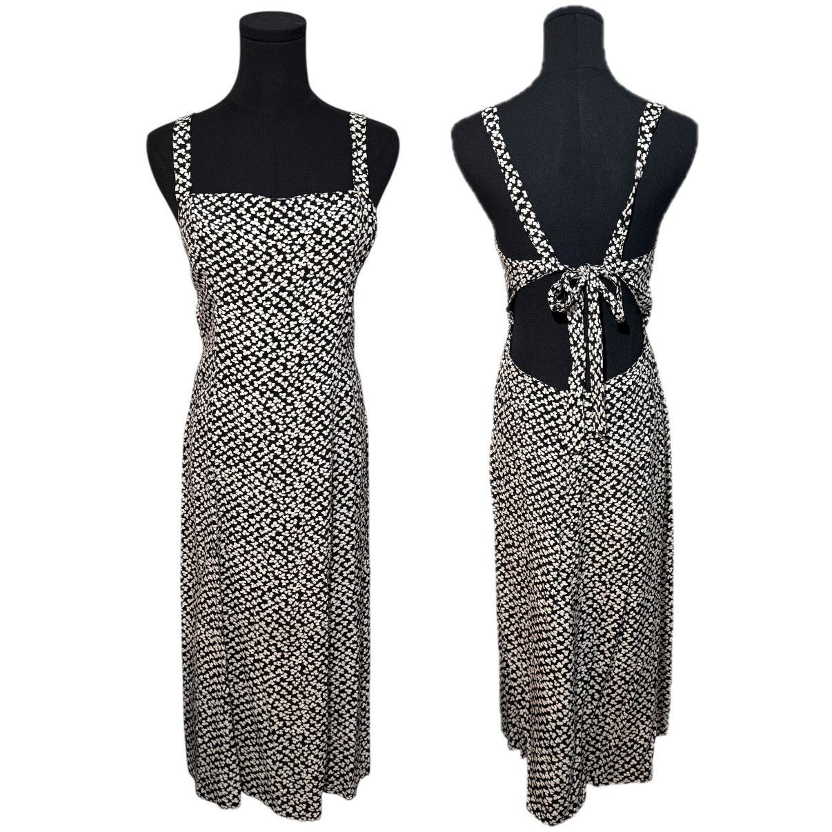 REVOLVE LPA Square Neck Midi Dress Tie Closure Open Back Size Medium Size M / US 6-8 / IT 42-44 - 1 Thumbnail