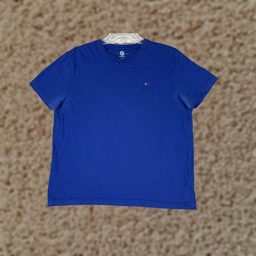 Tommy Hilfiger Tommy Hilfiger Shirt Mens M Blue Crew Neck Short Sleeve Logo Tagless Cotton T-Shirt Size US M / EU 48-50 / 2 - 1 Thumbnail