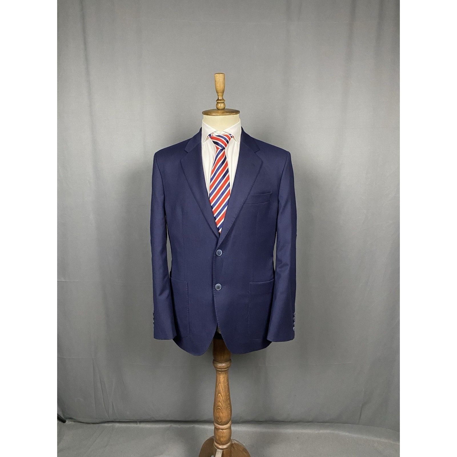 Hackett MINT! Hackett London Men's Blue Twill Wool Blazer Sportcoat Size 42R - 3 Thumbnail