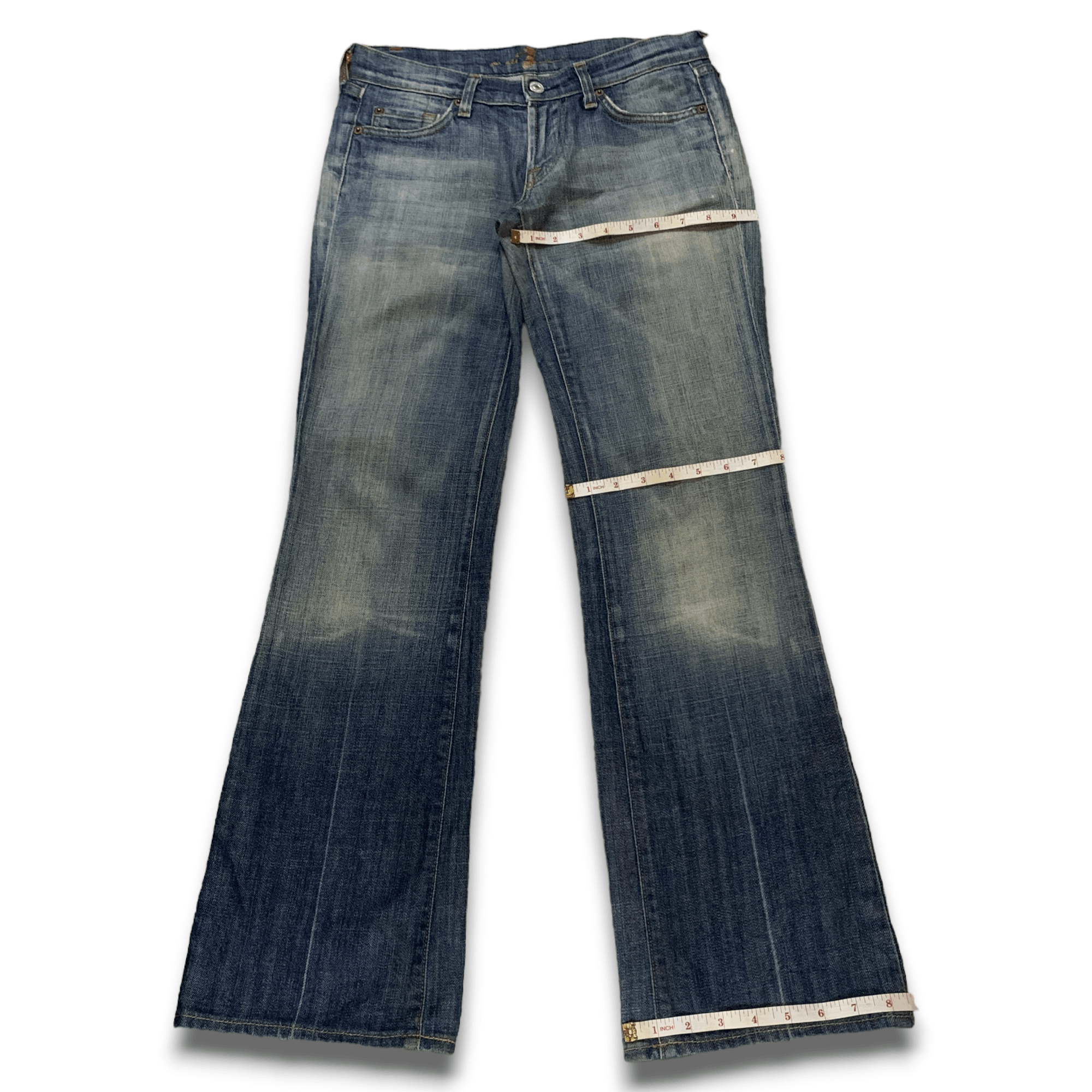7 For All Mankind Vintage USA 7 For All Mankind Mud Wash Flare Denim Jeans Size 30" / US 8 / IT 44 - 9 Thumbnail