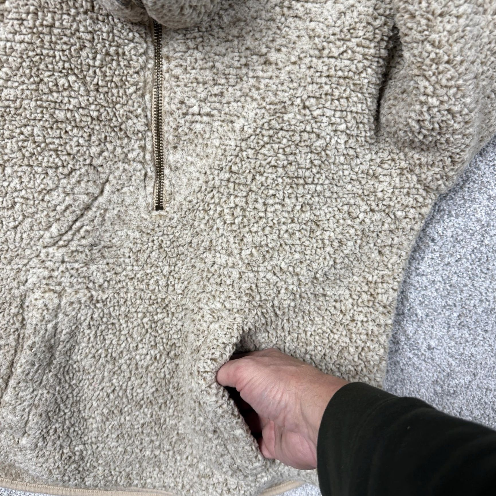 Old Navy Old Navy Jacket Womens XS Beige Sherpa Fleece Zip Gorpcore Outdoorsy Pullover Size XS / US 0-2 / IT 36-38 - 6 Thumbnail