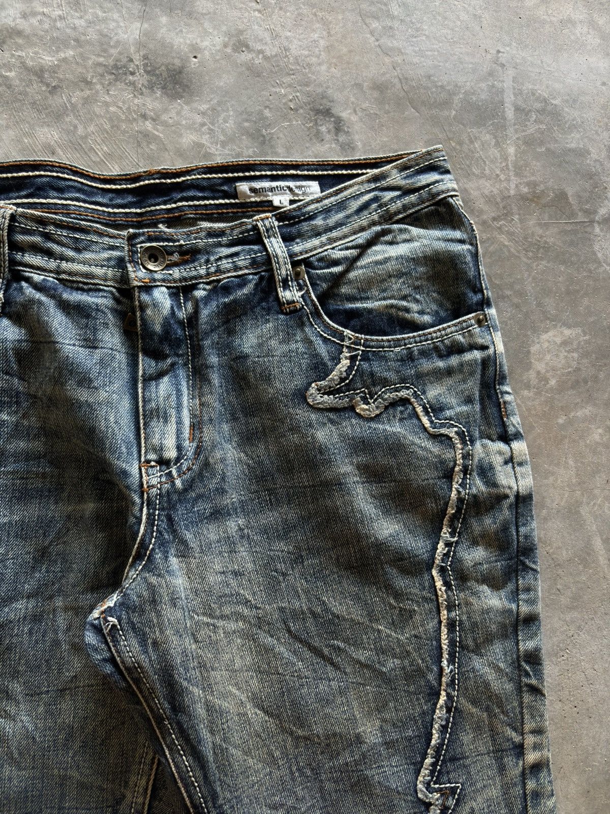 Tornado Mart SEMANTIC DESIGN washed faded distressed super sick design Size US 31 - 11 Thumbnail