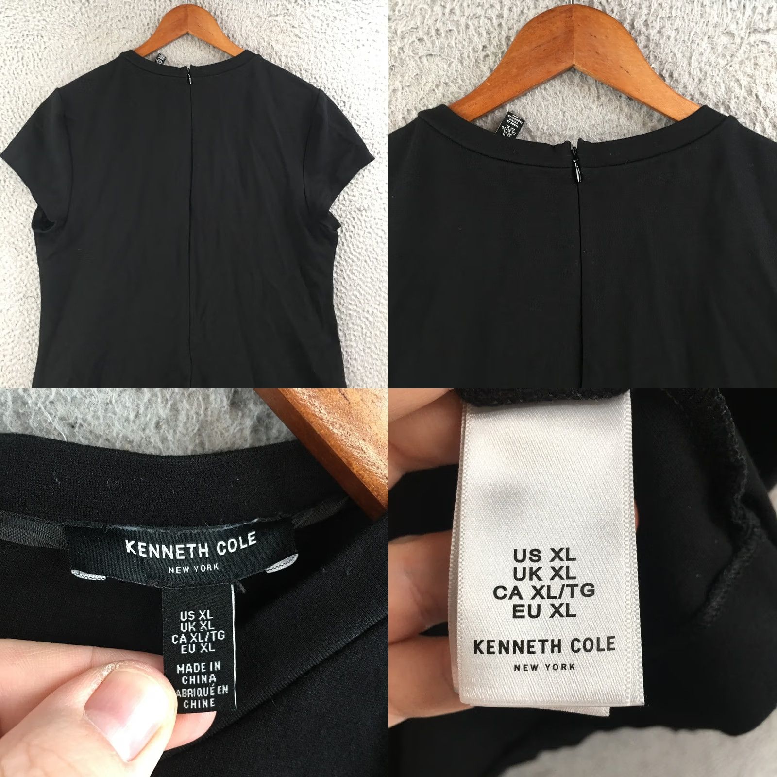 Kenneth Cole Kenneth Cole Dress Womens XL Black Pullover Short Sleeves Crew Neck Comfort Size XL / US 12-14 / IT 48-50 - 8 Thumbnail