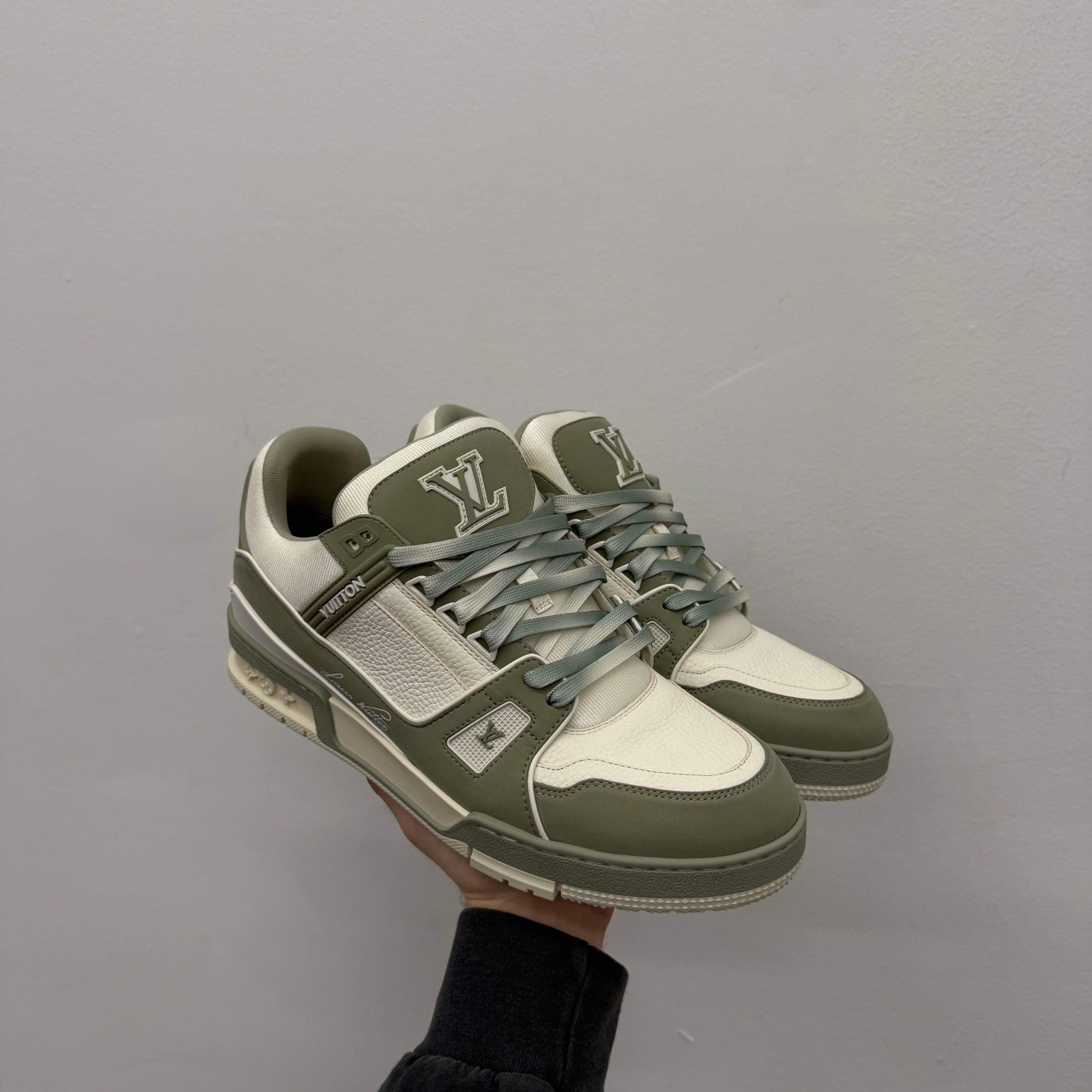 Louis Vuitton Louis Vuitton Trainer Sneakers Green Clay Gray - LV 9.5 Size US 11 / EU 44 - 1 Thumbnail