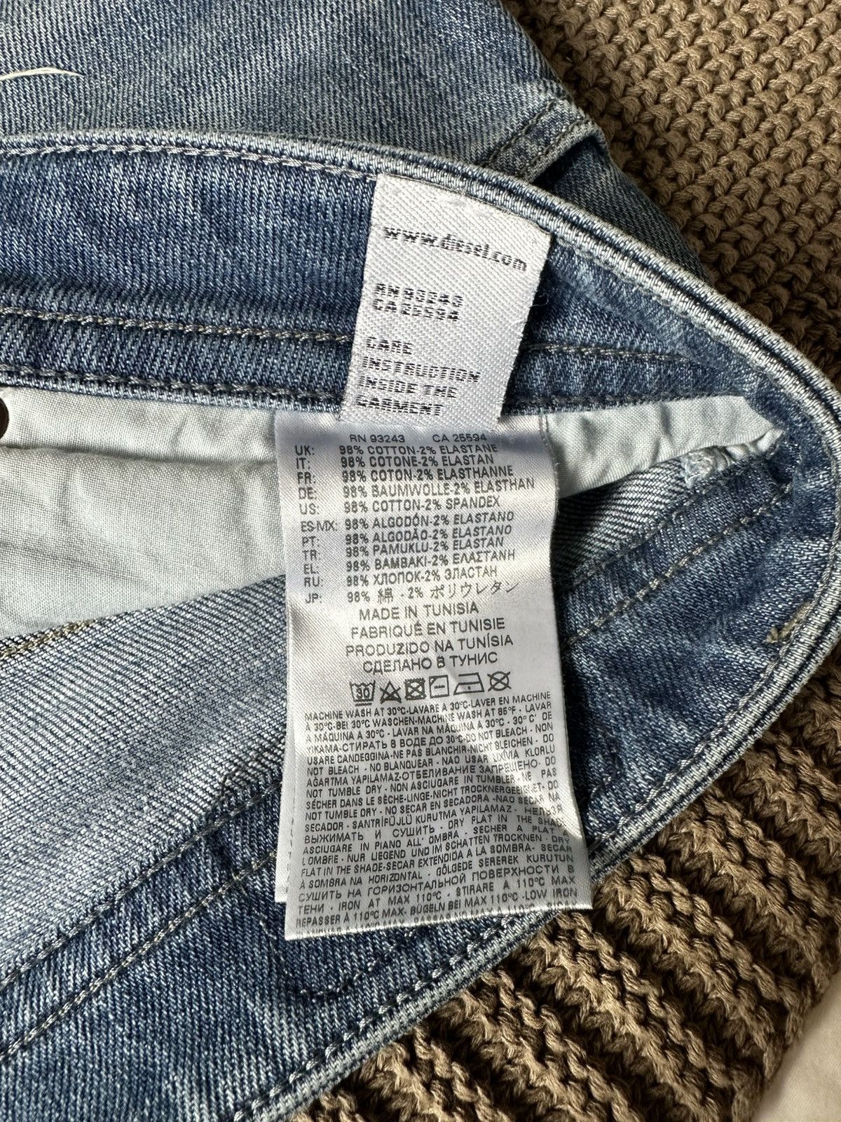 Diesel Distressed Slim Taper Jeans 32x30 Size US 32 / EU 48 - 8 Thumbnail